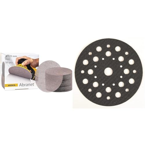 MIRKA Abranet Grille abrasive P80 125mm et support de protection plateau