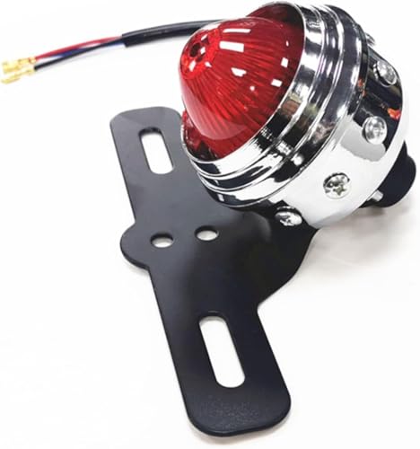 Luz de freno trasera de 12V con piloto rojo brillante y carcasa cromada todoterreno