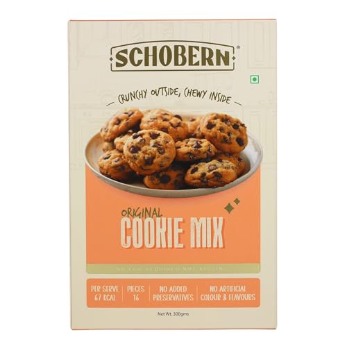 Image of Schobern Original Cookie Mix - 300g Homemade Cookie Dough Mix - Crunchy Outside Chewy Inside - No Egg Required - Mix, Scoop & Bake - Instant Baking Mix with No Artificial Additives, 12-14 Cookies