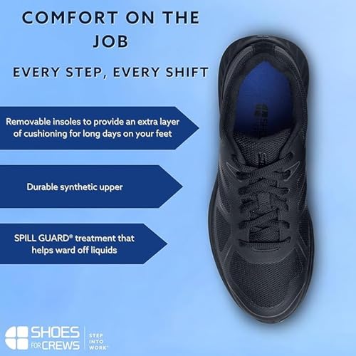 Image of Shoes for Crews Women's Slip-Resistant Work Sneakers - Comfortable, Lightweight, Water-Resistant & Non-Slip Safety Shoes for Women - Ideal for Food Service, Healthcare, Retail & More - Vitality II