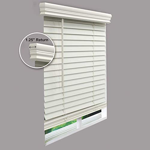 Metro Galaxy 2" Faux Wood Venetian Horizontal Blinds, Partial Inside Mount Cordless Window Blinds, 18" X 48", White #TOP1
