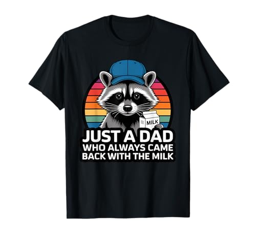 Solo un papá que siempre volvió con el mapache de leche retro Camiseta