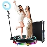 MWE 360 Photo Booth Machine for Parties with Flight Case,Logo Customization,Software APP Remote Automatic 360 Spin Camera Booth for 2-3 People (26.8"+Flight Case) (26.8"+Flight Case)