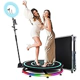 MWE 360 Photo Booth Machine for Parties with Flight Case,Logo Customization,Software APP Remote Automatic 360 Spin Camera Video PhotoBooth 68cm for 2-4 People(26.8