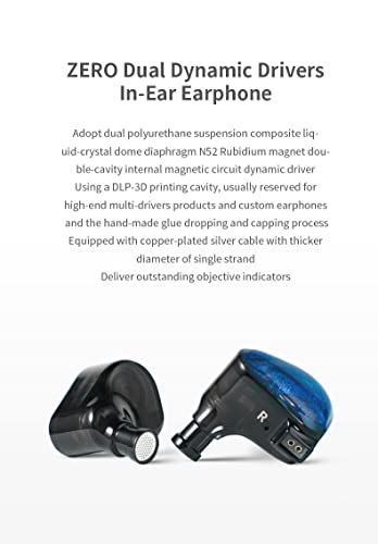 TRUTHEAR x Crinacle Zero Dual Dynamic Drivers In Ear Wired Headphones,Blue