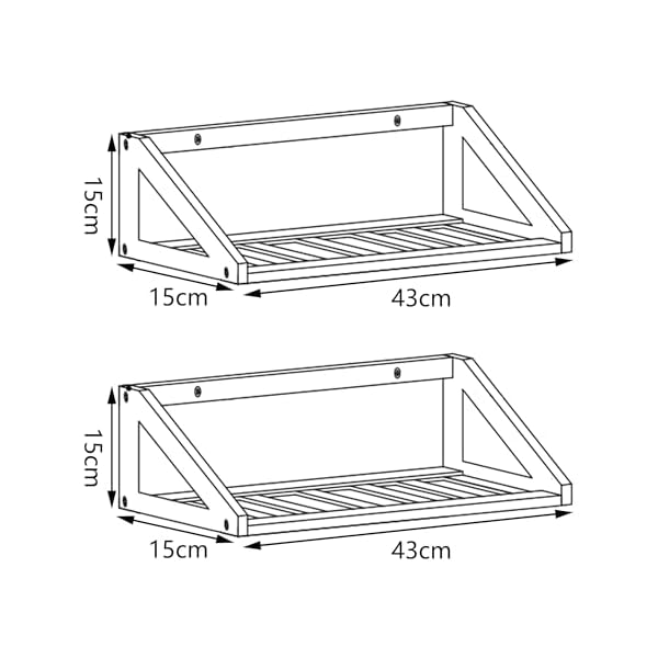 [en.casa] Wandregalset Gjerdrum Hängeregal im 2er Set schwebende Regale Bücherregal 43x15x15cm Wanddeko aus Bambus für Badezimmer, Küche – Bild 3