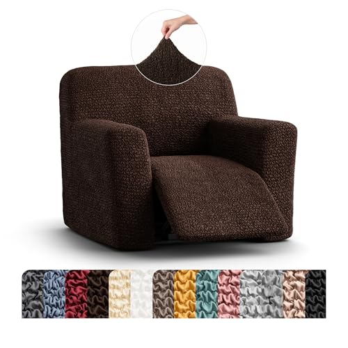 PAULATO BY GA.I.CO. PAULATO BY GA.I.CO. Recliner Cover – Soft Form-Fit Slipcover – Stretch 1-Piece Reclining Furniture Protector – Machine Washable Hypoallergenic Fabric – Dark Brown (Recliner 24"-39" Wide) sold by Mamma Mia Covers - Amazon