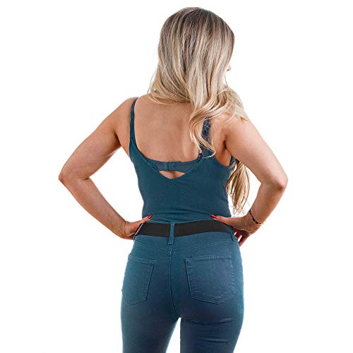 One-Belt No Show Invisible Elastic Belts For Women & Men Non Slip Fits Waist Upto 50 Inch. (Black) #TOP4