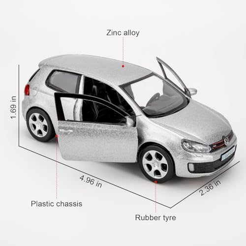 Volkswagen Golf GTI modelo 1:36 plata miniatura 2