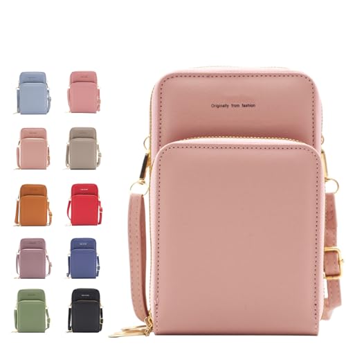 Cherishon Leather Small Crossbody Bag, Mini Messenger Shoulder Handbag, with Adjustable Shoulder Straps