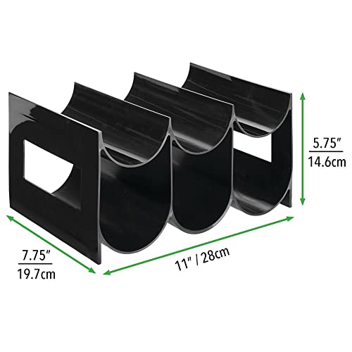 Mdesign Plastic Modern Free-Standing Bottle Rack Storage Organizer Holder For Kitchen, Cabinet, Pantry, Fridge, Freezer Organization - Hold Water Bottles, Wine - Lumiere Collection - Black #TOP4