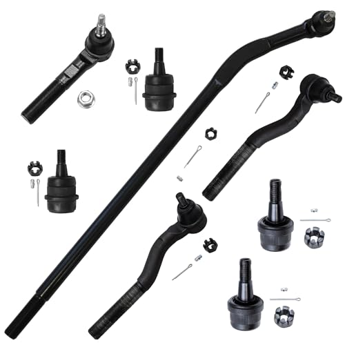 Detroit Axle - Front 8pc Suspension Kit for 07-17 Jeep Wrangler, 18 Wrangler JK, Tie Rod End Links Lower Upper Ball Joints 2007 2008 2009 2010 2011 2012 2013 2014 2015 2016 2017 Replacement