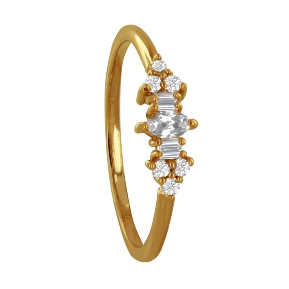 Bague plaqué or Les Poulettes couronne strass rectangles durables