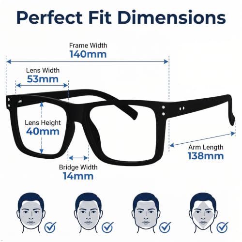 Image of Eyekepper 5.0 Reading Glasses Men, Oversized Readers for Women,4 Pack Black
