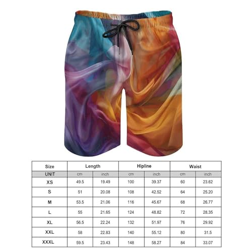 Men's Swim Trunks Quick Dry Board Shorts with Pockets Beach Shorts Hand Painted Silk Bathing Suits for Men2