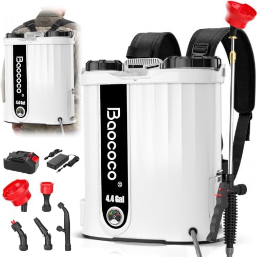 Battery Powered Backpack Sprayer in Garden Setting