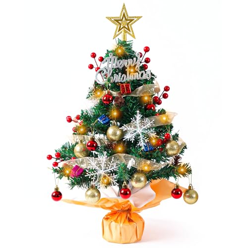 COOLUCK 24' Mini Weihnachtsbaum - Kleiner Weihnachtsbaum mit...