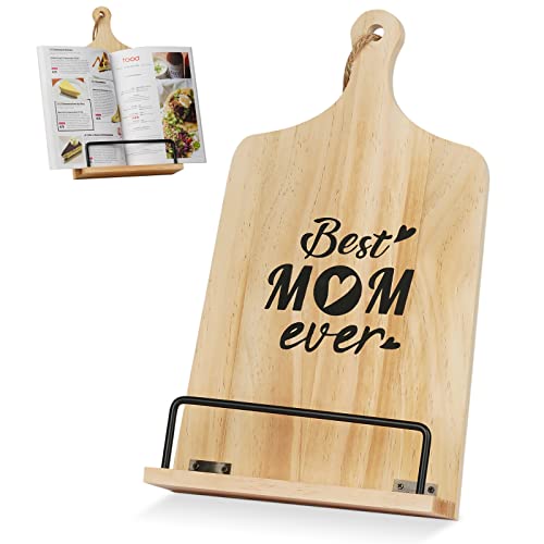 Mothers Day Gifts for Mom from Daughter Son, Birthday Gift Ideas for Mother, Personalized Unique Mother's Day Kitchen Presents for Wife, Recipe Book Holder Cookbook Stand for Reading Hand Free