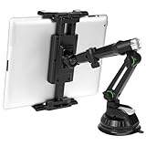 QWORK® Universale supporto auto con ventosa, phone porta regolabile, per tablet e smartphone da 5" a 15"