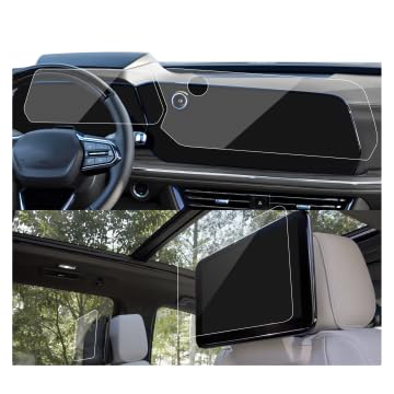 SXCY 4PCS for 2025 Chevy Tahoe/Suburban Screen Protector [Tempered Glass,GPS+Dash+Rear Display] for Chevrolet Tahoe Accessories 2025 Tahoe Screen