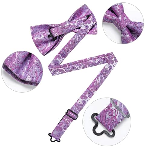 Corbata de moño paisley de seda para hombre miniatura 4