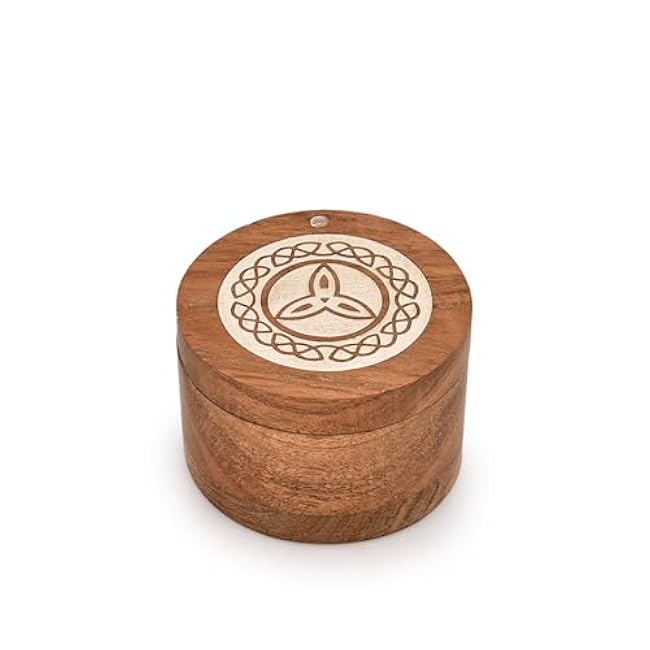 Kaizen Casa Spice Cellars Acacia Wood Salt & Spice Box With Swivel Cover For Kitchen, Perfect For Keeping Table Salt, Gourmet Salts, Herbs or Favorite Seasonings (3.5 x 3.5 x 2.5)