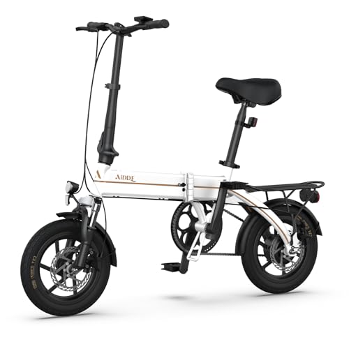 AiDDE 電動自動車 電動アシスト自転車 折りたたみ式 最大走行距離80km/h フロントサスペンション搭載 公道可 軽量化17.8Kg バッテリー内蔵式 型式認定(ホワイト色)