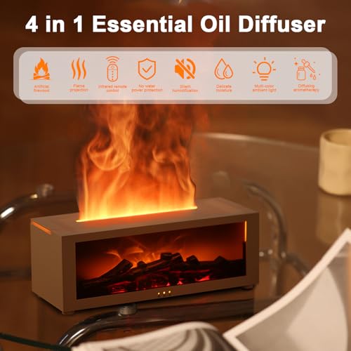 Diffuseur d'arômes flamme 3D avec arrêt automatique et télécommande - 7