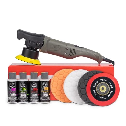 Chemical Guys 10FX Random Orbital Polisher Kit - 9-Piece Detailing Kit - Torqx Polisher, Pads, Polishes, and Compounds, 700W 8mm Orbit, Digital Display, Safe for Cars, Trucks, SUVs & More