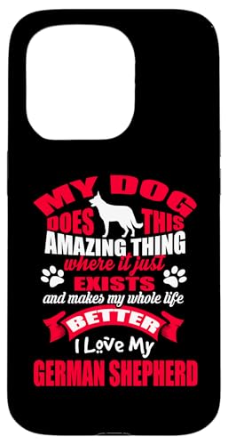 I Love My German Shepherd Dog Funny Puppy Dogs Lovers Carcasa para iPhone 15 Pro