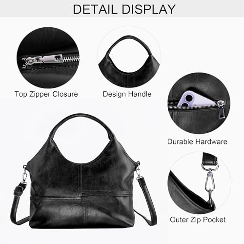 Bolso Satchel mediano vegano con asa y correa ajustable miniatura 4