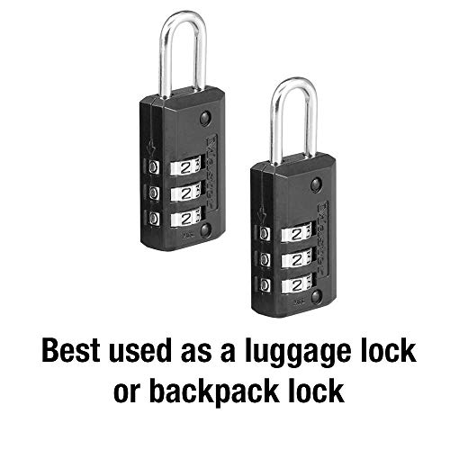 Master Lock Black Set Your Own Combination Luggage Lock, Custom Combo Suitcase Padlock for Travel Bags or Backpacks, 2 Pack, 646T by Master Lock - Image 3