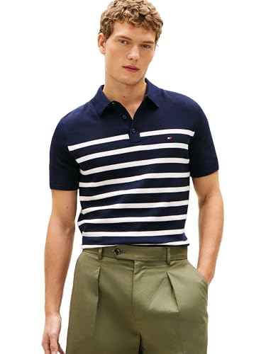 Image of Tommy Hilfiger Men's Lightweight Cotton Knit Short Sleeve Polo Shirt