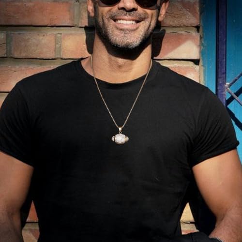 AsAlways Gold Plated American Football Pendant Inlay CZ Rugby Necklace for Hip Hop Men Boys Football Players Perfect Sport Jewelry Gift3