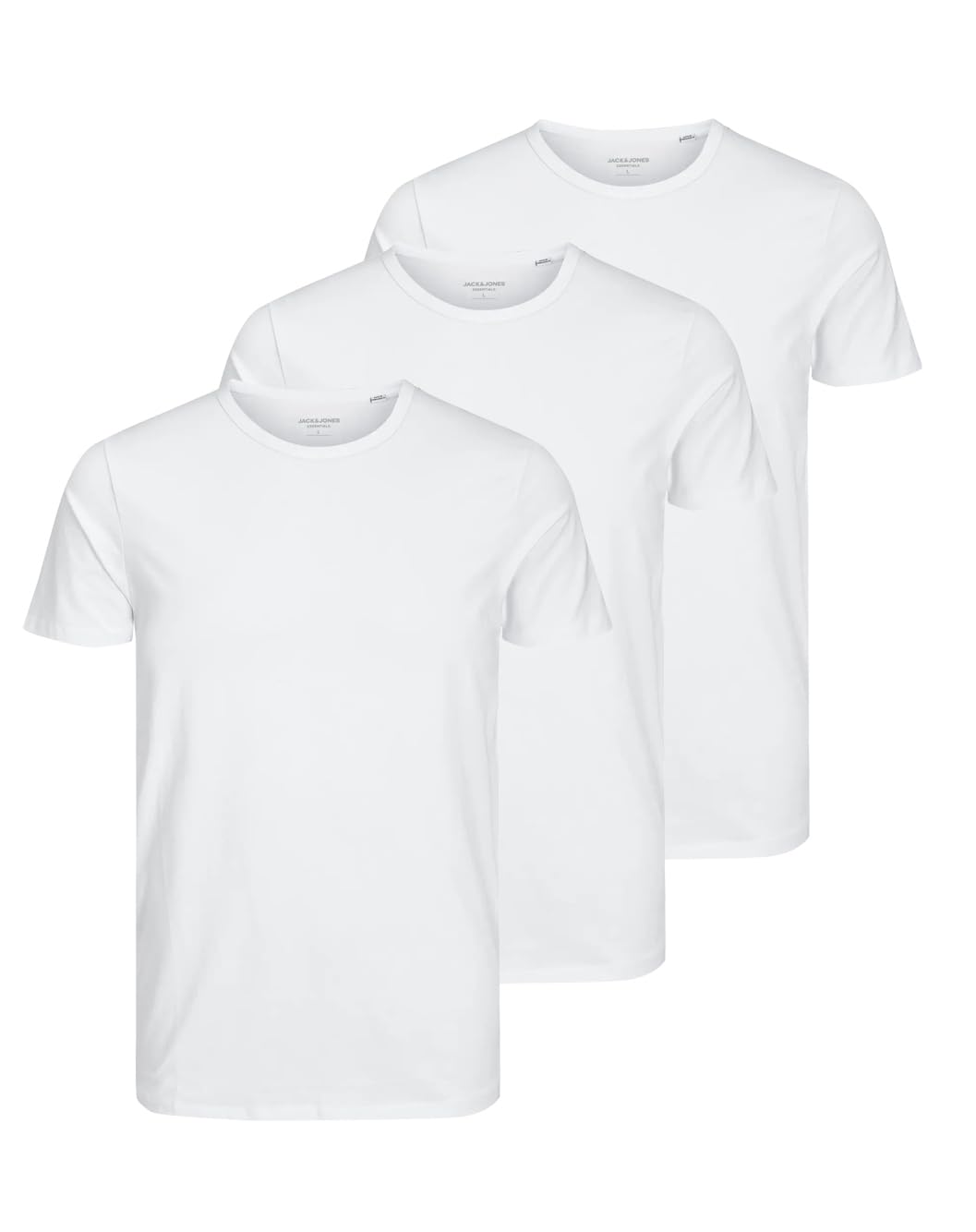 JACK & JONES Herren JJBASIC O-Neck Tee SS, White/D W. 3 x White, XXXL