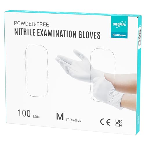EUROPAPA® Lot de 100 gants jetables en nitrile sans latex non stériles sans latex