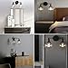 Phansthy Industrial Wall Sconce Hardwired Black Double Wall Light with 5.9 Inches Globe Lampshade, Modern Wall Lamp Wall Decor Light Fixtures for Bathroom Mirror Living Room Hallway Bedroom (Black)