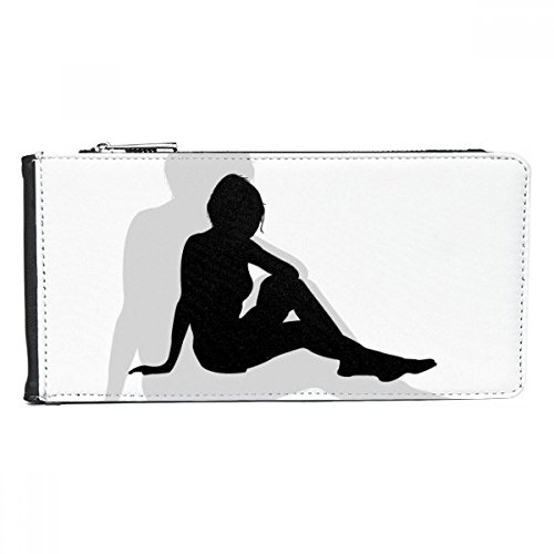 Portefeuille femme cadeau rectangle élégant motif silhouette avec boîte de rangement