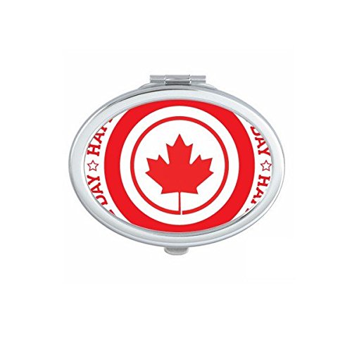 Miroir de poche Canada et motif fête de l'indépendance blanc rouge