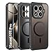 Effcotuo Cover Magnetica per Xiaomi Mi 15T Pro 5G Custodia con MagSafe con Pellicola Protettiva Vetro Temperato, Silicone Morbido + Acrilico Ghiacciato Coque, Traslucida Posteriore Case - Nero immagine