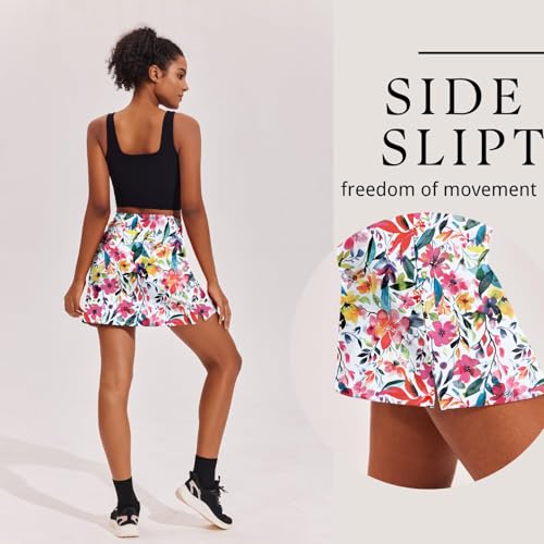 Image of Ekouaer 16 inch Golf Skorts for Woman with Inner Pockets Silicone Grippers Tennis Skirt Quick Dry Athletic Pickleball Skort