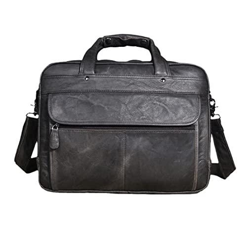 Mallette en cuir antique homme pour protéger un ordinateur 15,6" gris avec style