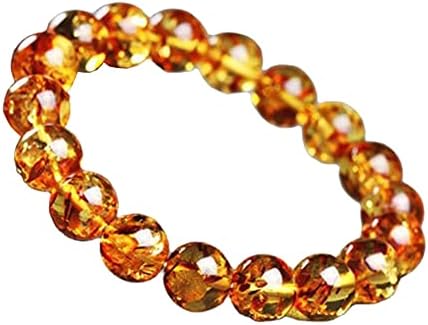 Amazon | [Agst-chi] 二代 花びら入り琥珀 丸玉 ブレスレット 20mm