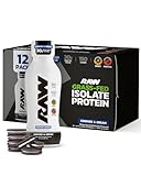 RAW Ready-to-Drink Protein Shake, Cookies & Cream - RTD Protein Drinks with Grass-Fed Whey Isolate for Post-Workout - Zero-Sugar & Gluten-Free Meal Replacement Drink & Breakfast Shake, 12 Fl Oz