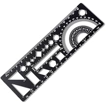 Multifunctional Geometric Rulers, Multifunctional Metal Protractor Metal Math Ruler Kit Protractor Circle Drawing Template Straight Edge Scale Triangle Digital for Teacher Learning Tool