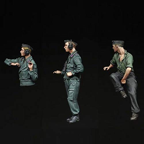 Kit de figuras de resina 1:35 3 figuras sin pintar miniatura 3
