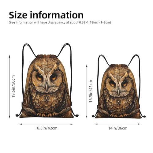 Owl Beliefs print Drawstring Bag Sack Gym Bag Ditty Bag for Gym Traveling, Hiking, Yoga, Shopping for Adult4