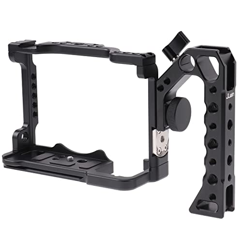Image of Camera Cage for Sony A7 IV A7S III DSLR Camera,Cage with Handle Grip and Quick Release 1 /4'' 3 /8'' Screw Expansion Microphone Monitor Fill Light, Black