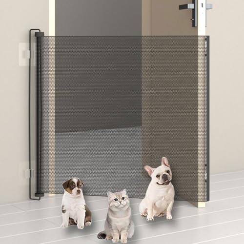 Treppenschutzgitter Türschutzgitter Ausziehbar Baby Absperrgitter Schutzgitter Treppe für Kinder,Katzen und Hunde,Geeignet für Innen Außenbereich (Schwarz-150×80cm)