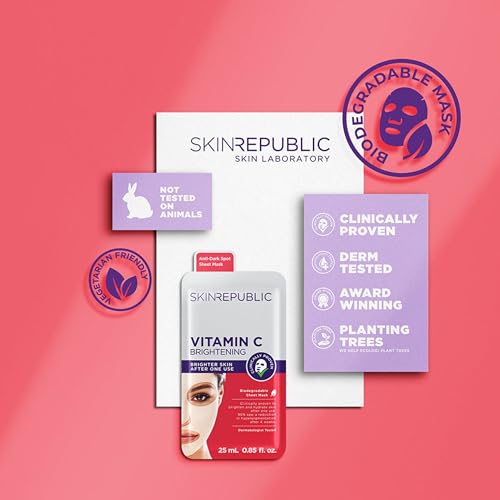 Skin Republic Vitamin C Brightening Sheet Face Mask | Helps brighten and even skin tone | For a Radiant Complexion (Pack of 1) - Image 5